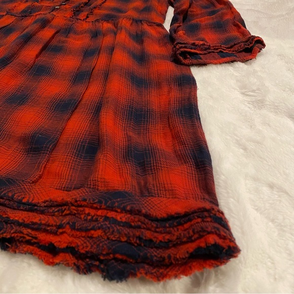 Plaid Ruffle Long Sleeve Dress - Picture 12 of 14